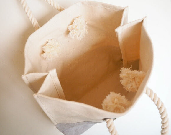 [2 colors] MOUNTAIN DA CHERRY Kurashiki canvas No.4 canvas rope tote bag off-white x pig suede [MDC-RT] 