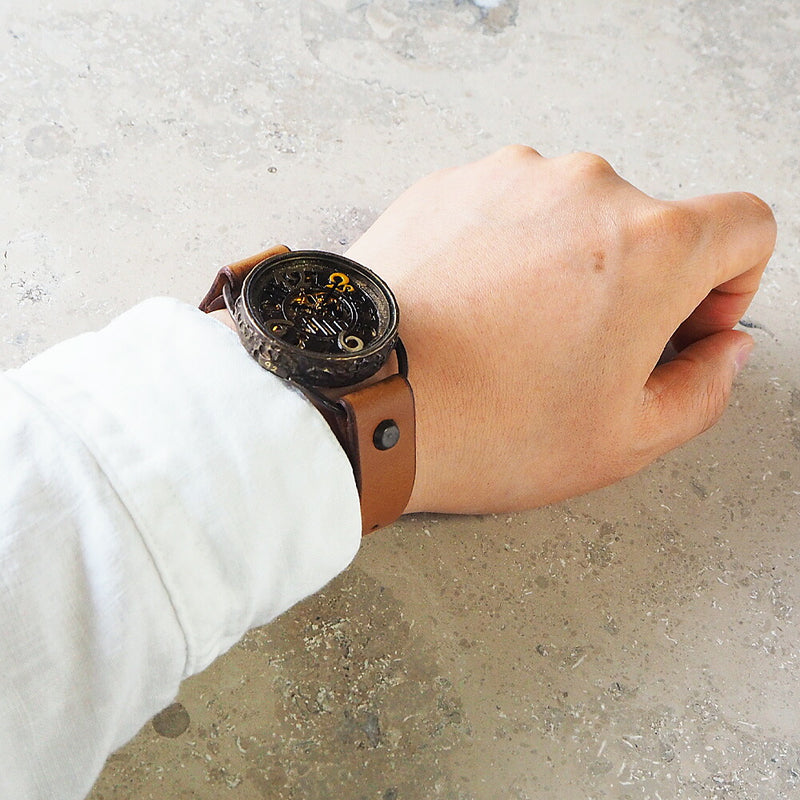 KINO Handmade watch, automatic, skeleton back, MEKANYAN 