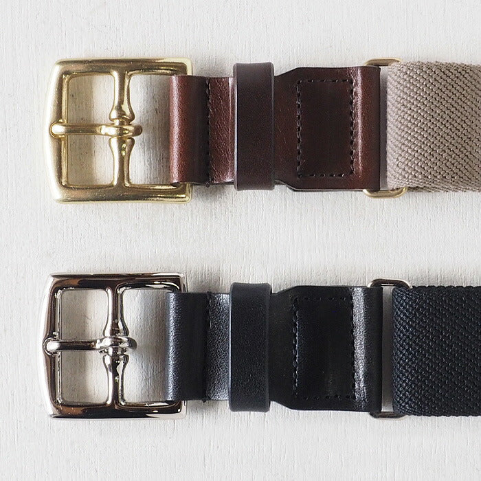 [2 colors] Dady Tochigi Leather Twist Tannin Oil Leather x Rubber Belt Men's [MI-0004] 