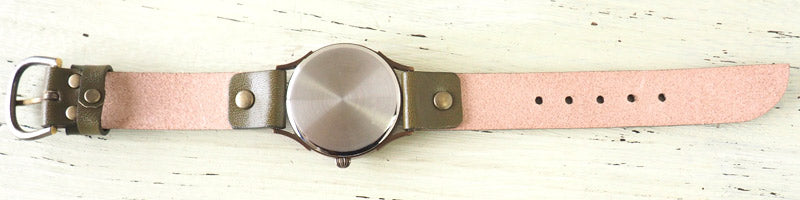 vie（ヴィー） 手作り腕時計 “和tch” 和紙文字盤 和時計 菱緑 グリーン Lサイズ [WJ-004L-GR]