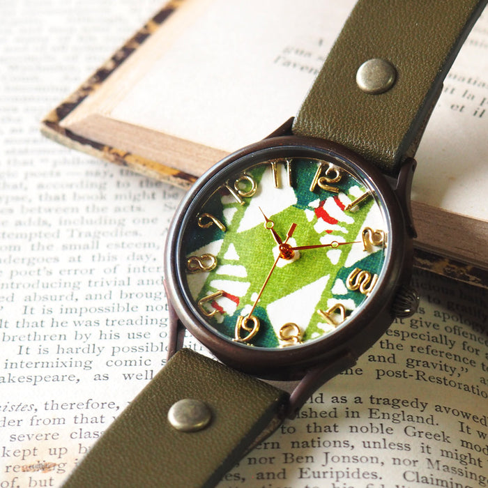vie 手工手錶“日本 tch”日本紙錶盤日本手錶綠色 L 尺寸 [WJ-004L-GR] 