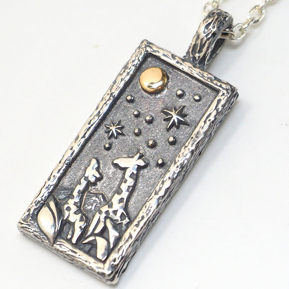 Moge Handmade Silver Accessories Memories of the Moon - Giraffe - Silver Necklace [mo-N-014] 