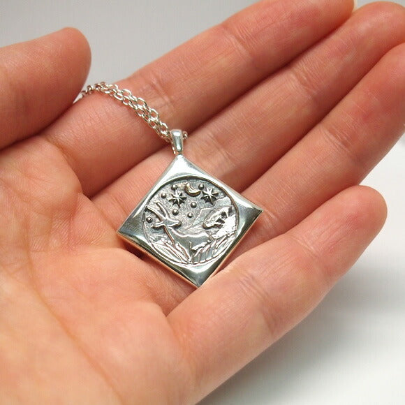 moge（モゲ） 同じ月を見てた―トムソンガゼル― シルバーネックレス [mo-N-019]