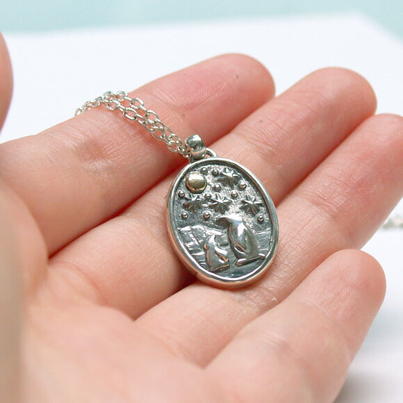 moge I was looking at the same moon -Penguin- Silver necklace [mo-N-021] 