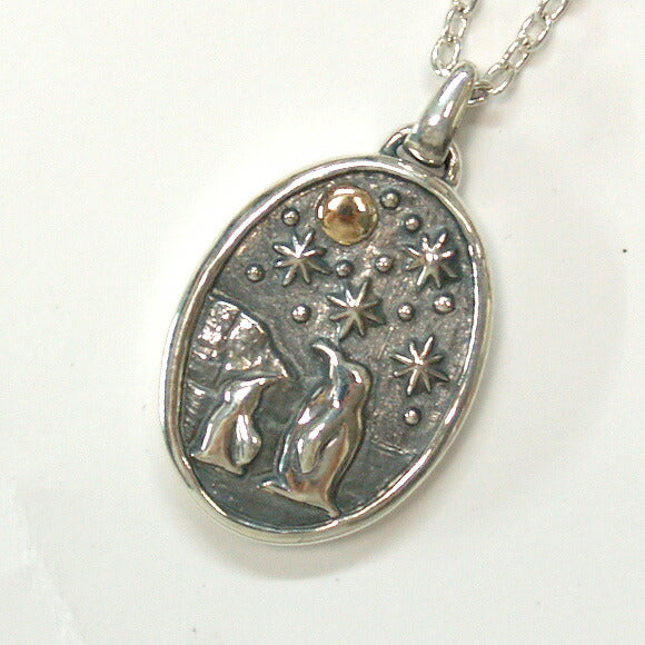 moge I was looking at the same moon -Penguin- Silver necklace [mo-N-021] 