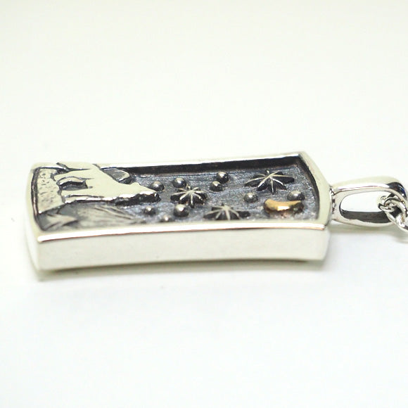 Moge Handmade silver accessories I was looking at the same moon - Wolf - Silver necklace [mo-N-029] 