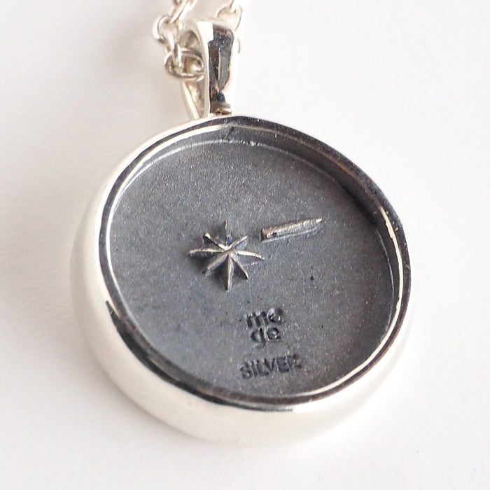 moge Handmade silver accessories Beyond the starry sky -A sky with a crescent moon- Silver necklace [mo-N-042] 