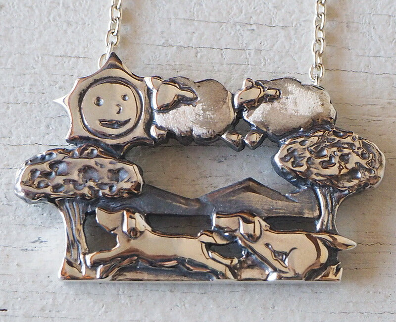 moge（モゲ） 手作りシルバーアクセサリー 羊雲とワンコ シルバー