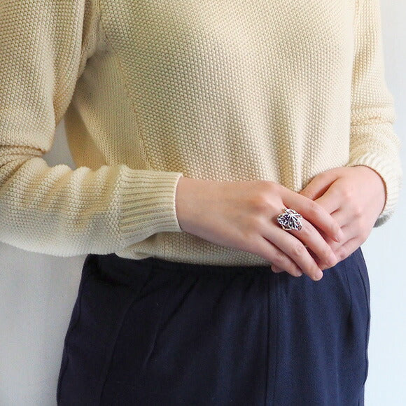 moge silver accessories butterfly silver ring amethyst [mo-R-012] 