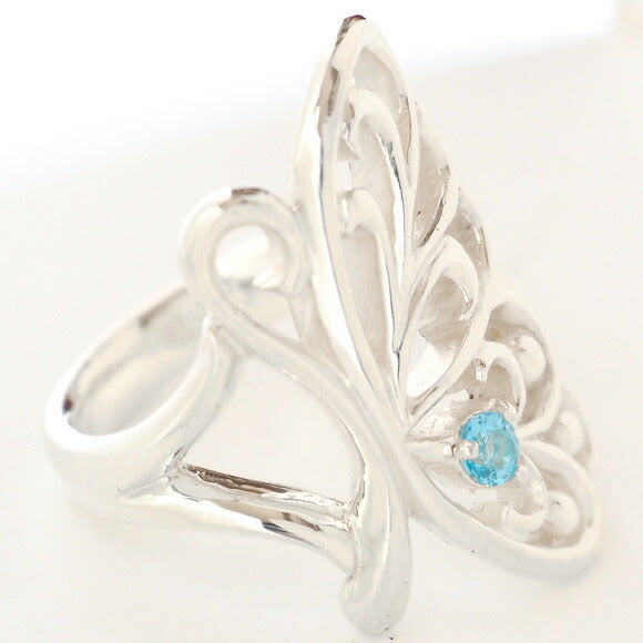 moge silver accessories butterfly silver ring blue topaz [mo-R-014] 