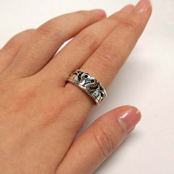 [Temporarily suspended] moge kiss - secret kiss elephant - silver ring blue topaz 8mm [mo-R-022] 