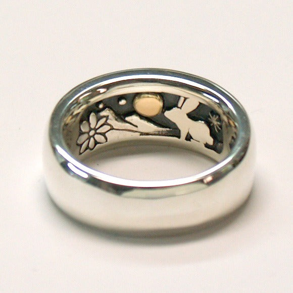 moge handmade silver accessories I was looking at the same moon - rabbit - silver ring 8mm [mo-R-040]