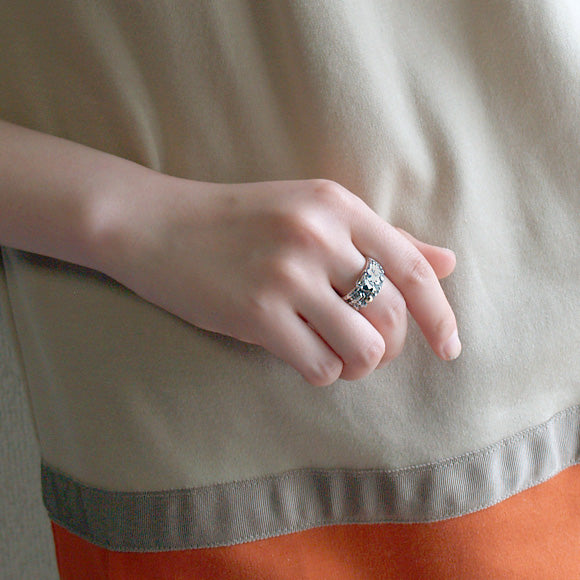 moge handmade silver accessories moon promise - cat - silver ring 10mm [mo-R-045] 