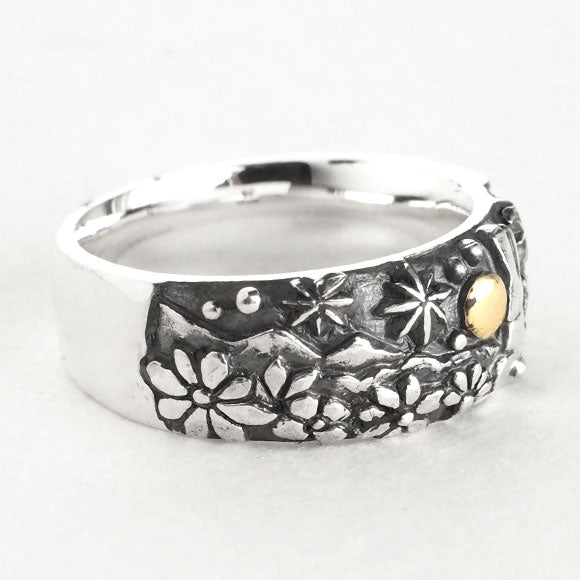 moge (Moge) Handmade silver accessories Under that sky -Rabbit in the meadow- Silver ring 8mm [mo-R-046] 