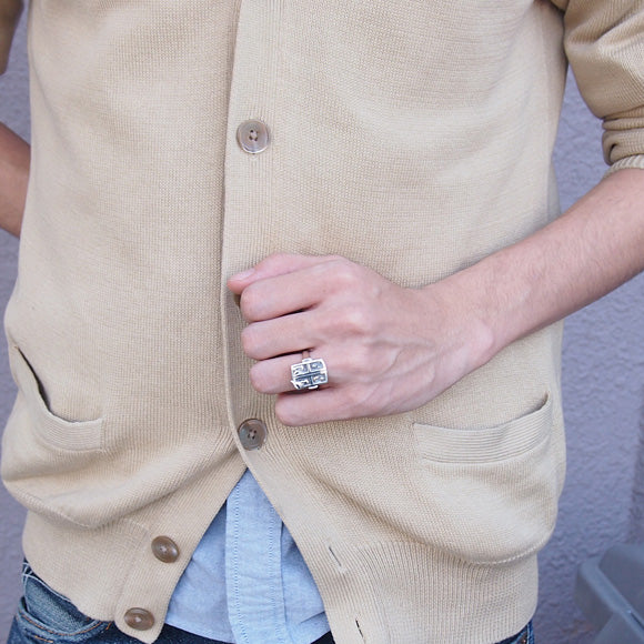 moge handmade silver accessories shooting star night - cat by the window - silver ring [mo-R-048] 