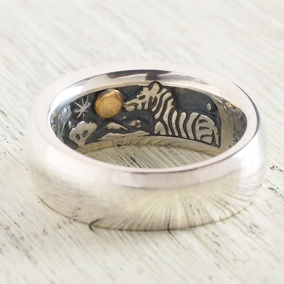 moge handmade silver accessories I was looking at the same moon -zebra- silver ring 8mm [mo-R-056]