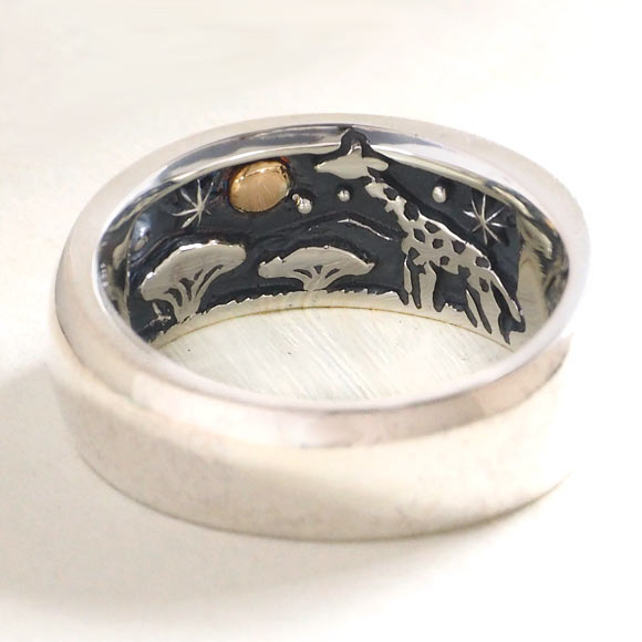 moge handmade silver accessories I was looking at the same moon - giraffe - silver ring 8mm [mo-R-058]