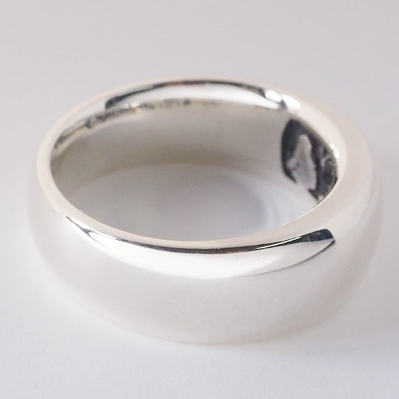 moge（モゲ） 手作りシルバーアクセサリー 同じ月を見てた―イヌ― シルバーリング 8mm[mo-R-059]