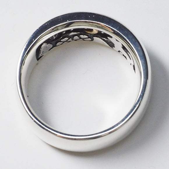 moge（モゲ） 手作りシルバーアクセサリー 同じ月を見てた―イヌ― シルバーリング 8mm[mo-R-059]