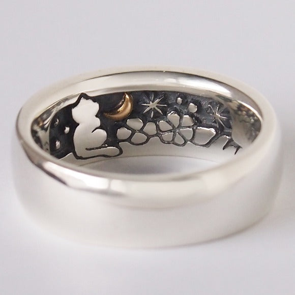 moge handmade silver accessories I was looking at the same moon - cat - silver ring 8mm [mo-R-060] 