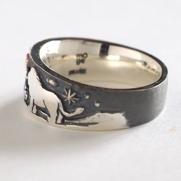 moge handmade silver accessories moon bond - lion - silver ring 8mm [mo-R-061]