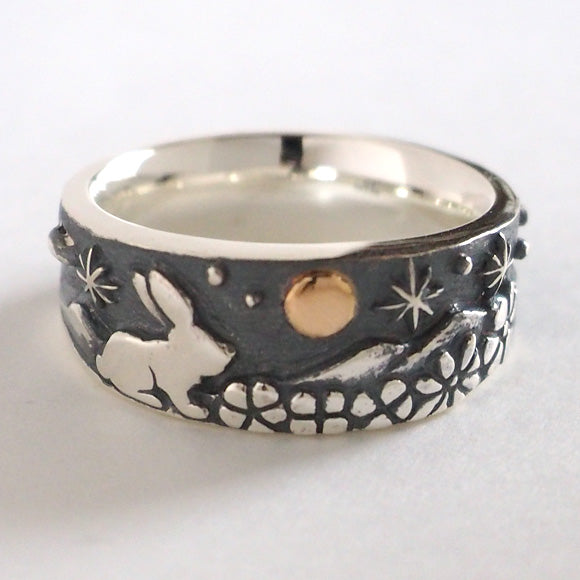 moge handmade silver accessories moon bond -rabbit- silver ring 8mm [mo-R-062]