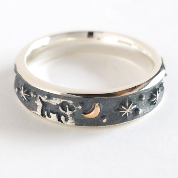 moge handmade silver accessories moon walk - dog - silver ring 5.5mm [mo-R-063] 