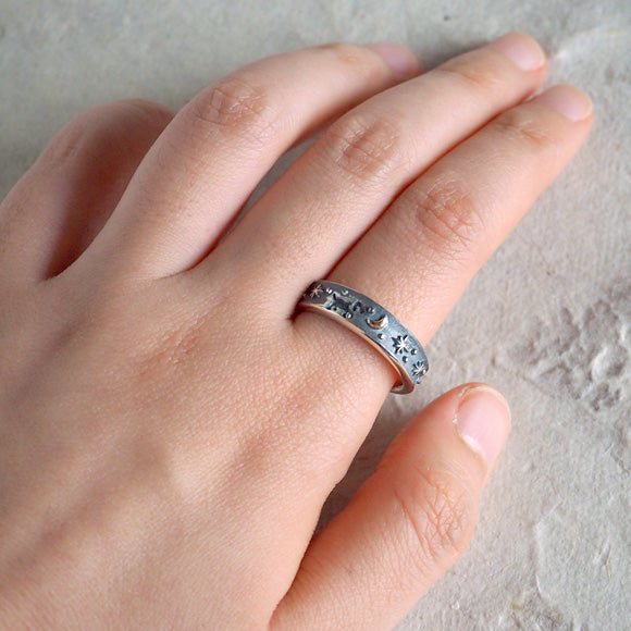 moge handmade silver accessories moon walk - dog - silver ring 5.5mm [mo-R-063] 