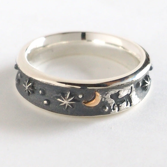 moge handmade silver accessories moon walk - cat - silver ring 5.5mm [mo-R-064] 