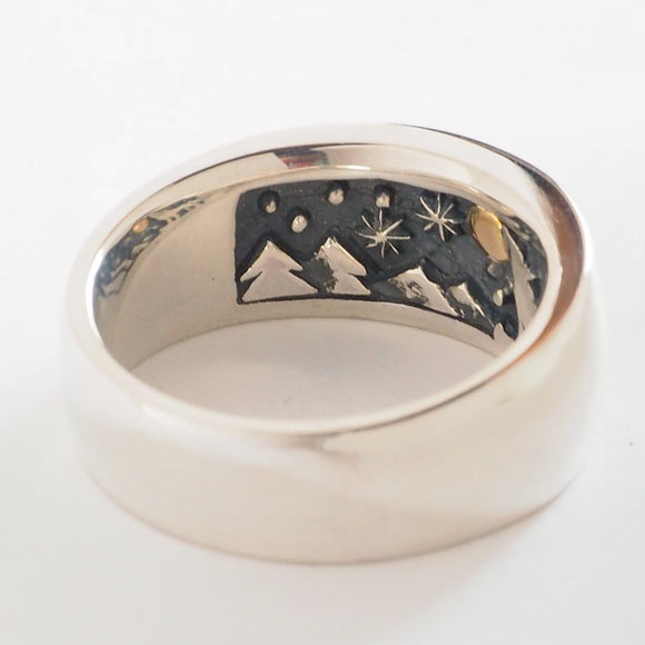 moge handmade silver accessories I was looking at the same moon -moon and wolf-silver ring 10mm [mo-R-065]