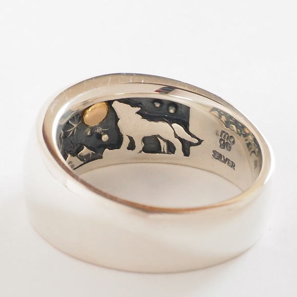 moge handmade silver accessories I was looking at the same moon -moon and wolf-silver ring 10mm [mo-R-065]