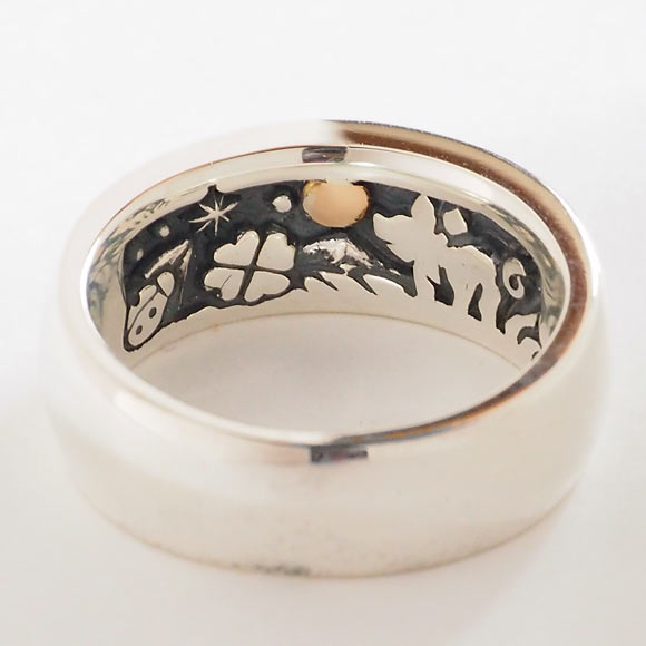 moge（モゲ） 手作りシルバーアクセサリー 同じ月を見てた －コブタ－ シルバーリング 8mm [mo-R-067]