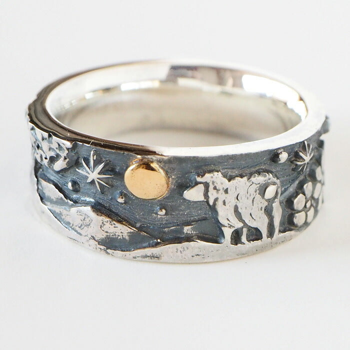 Moge (Moge) handmade silver accessories moon bond -sheep- silver ring 8mm [mo-R-074] 