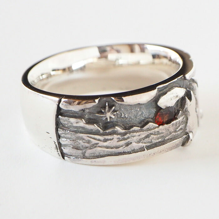 moge handmade silver accessories sunset sky cat silver ring 8.5mm [mo-R-075] 