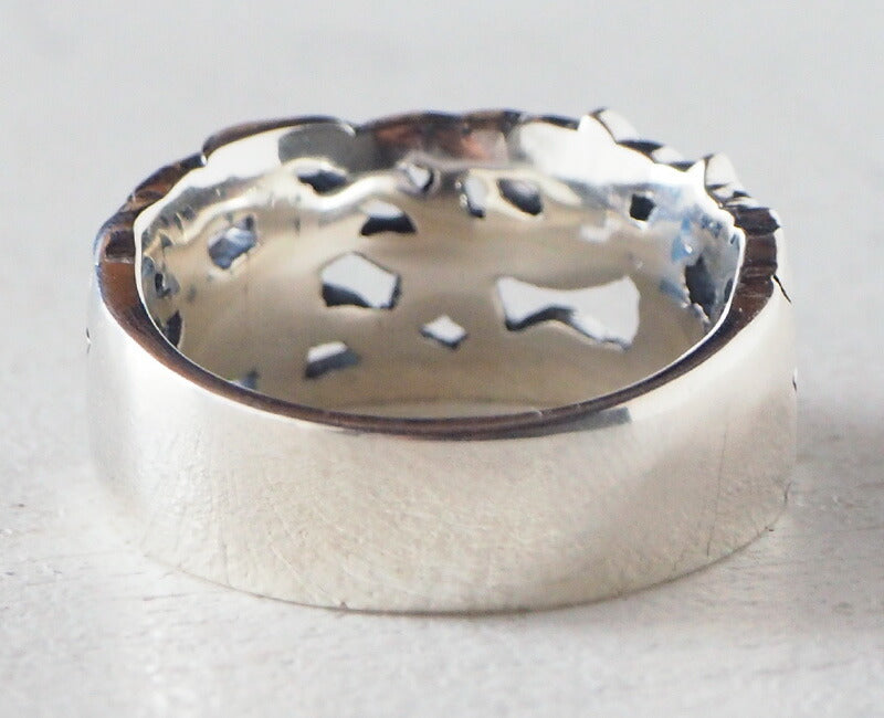 moge 手工銀飾品流星和狗銀戒指 10.5mm [mo-R-077] 
