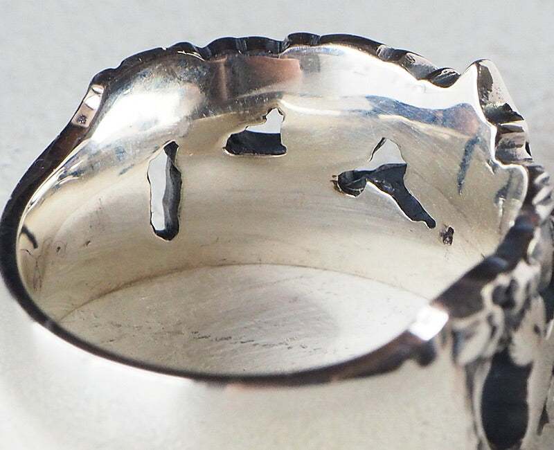 moge 手工銀飾品太陽、彩虹和狗銀戒指 11 毫米 [mo-R-080] 
