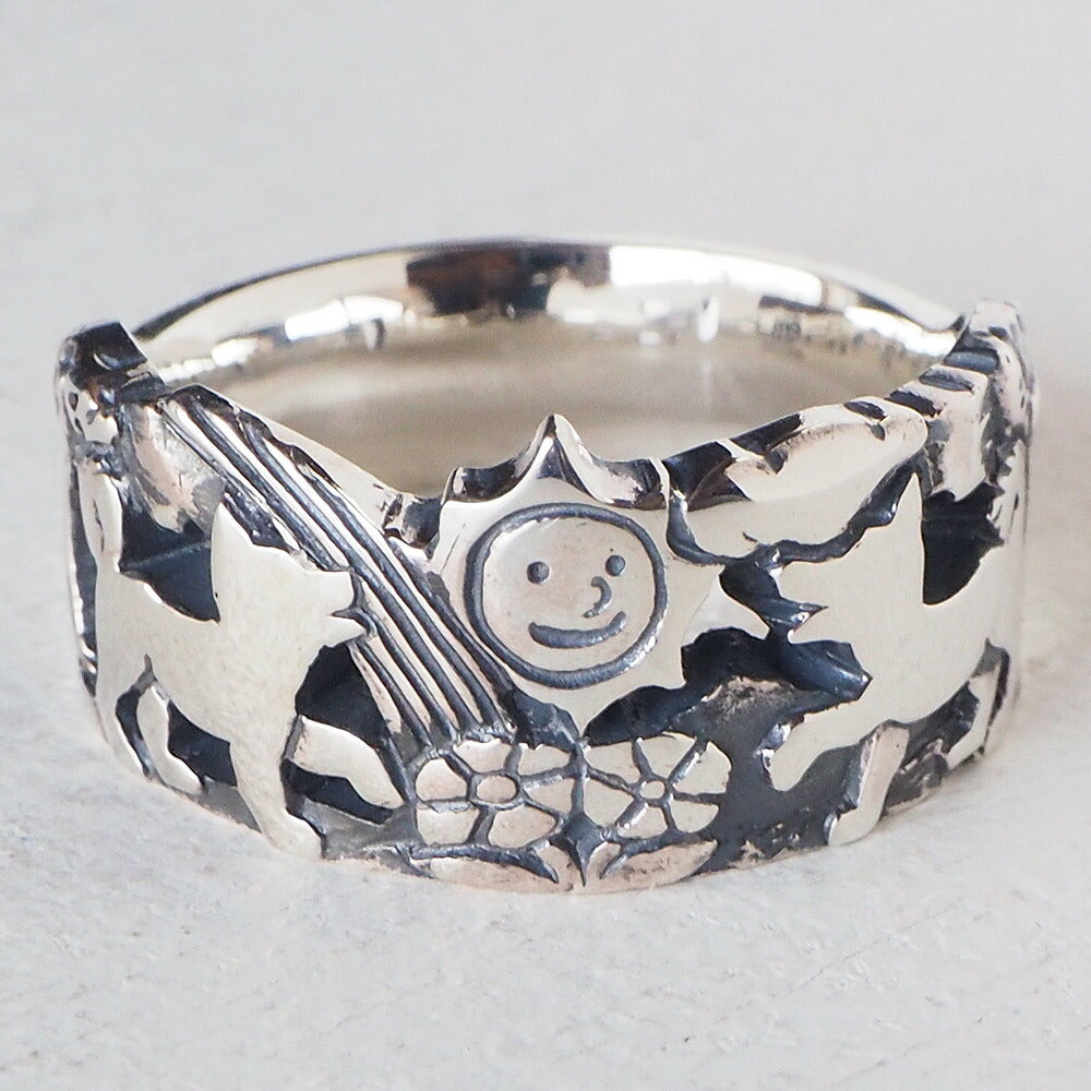 moge（モゲ） 手作りシルバーアクセサリー 太陽と虹とワンコ シルバー