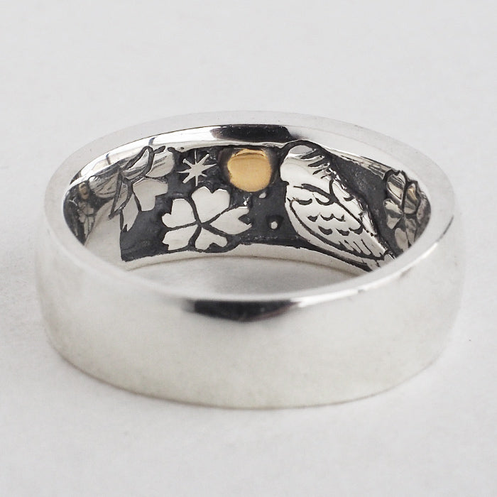 moge handmade silver accessories I was looking at the same moon -budgerigars- silver ring 8mm [mo-R-100] 