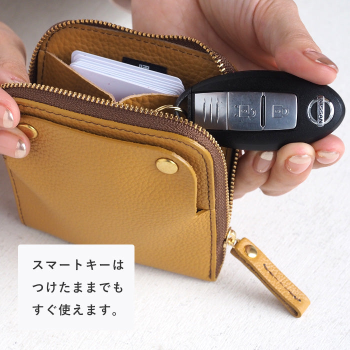 SMART MOVE! (スマートムーブ) Type1 スマートキーケース 財布 琥珀の街角(アンバーイエロー) SHRINK [MP1003] スマートキー 2個収納 洛景工房(らくけいこうぼう)