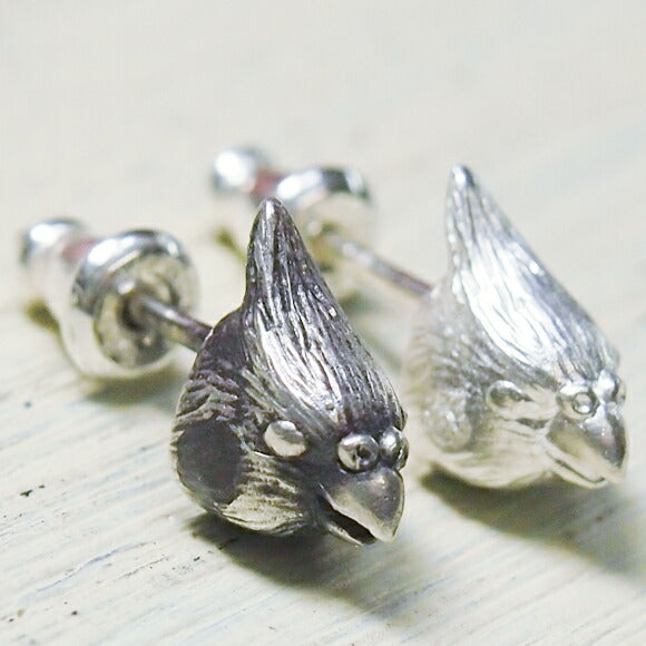 [Choose from 2 colors] marship Cockatiel Hide and Seek Earrings Silver [MS-1-1] 