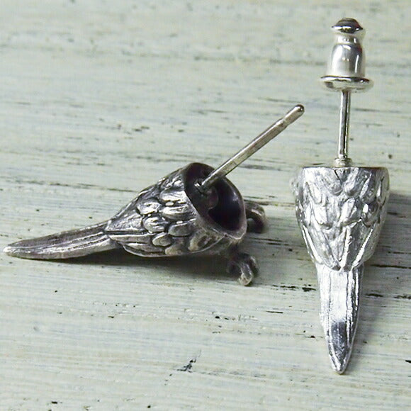 [Choose from 2 colors] marship Cockatiel Hide and Seek Earrings Silver [MS-1-1] 