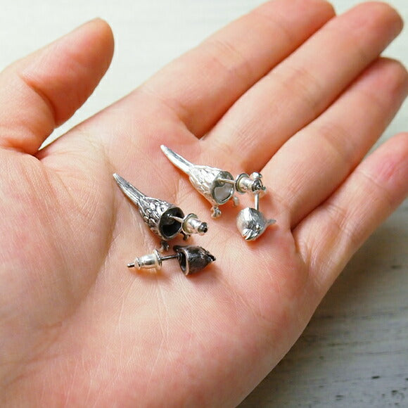 [Choose from 2 colors] marship Cockatiel Hide and Seek Earrings Silver [MS-1-1] 