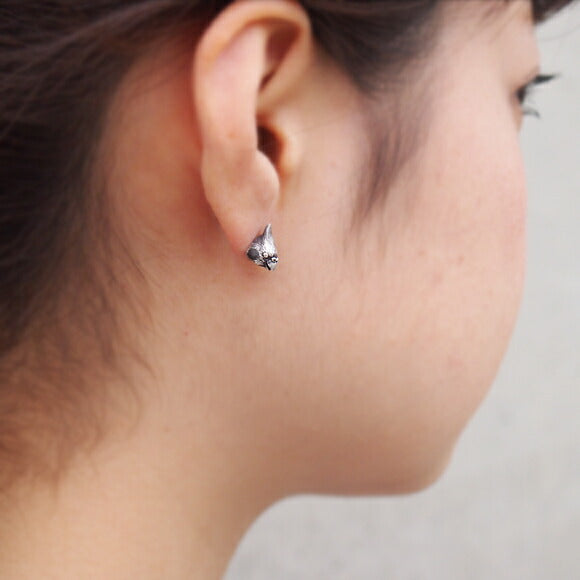 [Choose from 2 colors] marship Cockatiel Hide and Seek Earrings Silver [MS-1-1] 