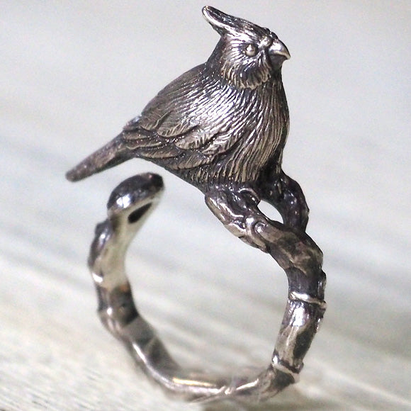 [Choose from 2 colors] marship Swollen finger-riding cockatoo silver ring [MS-1-12] 