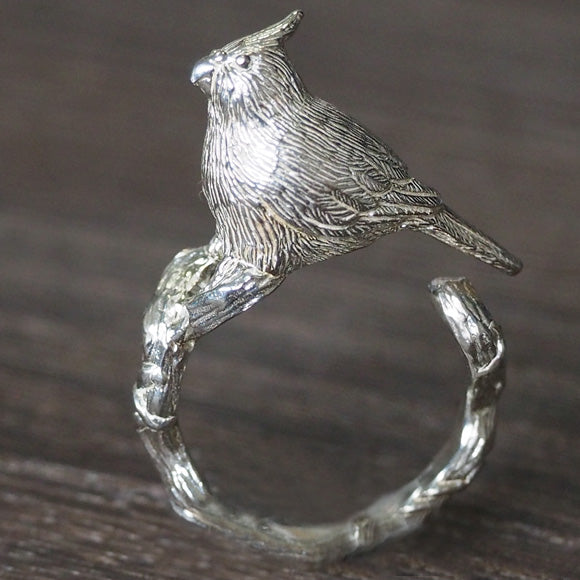 [Choose from 2 colors] marship Swollen finger-riding cockatoo silver ring [MS-1-12] 