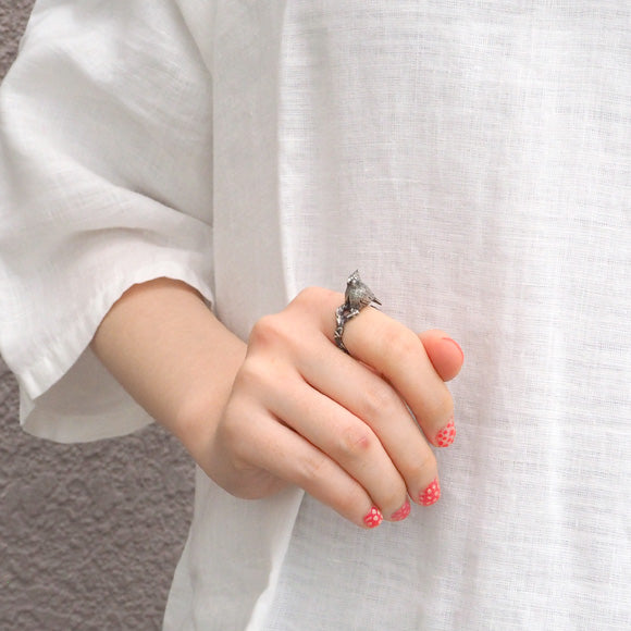 [Choose from 2 colors] marship Swollen finger-riding cockatoo silver ring [MS-1-12] 