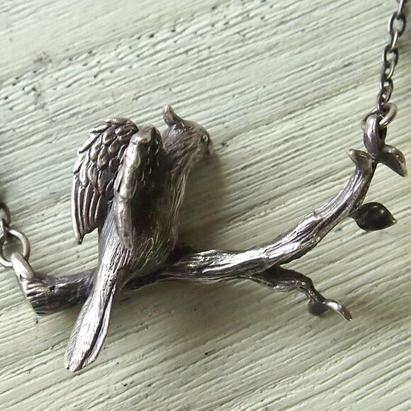 [Choose from 2 colors] marship Cockatiel stretch necklace chicken wings silver [MS-1-2] 