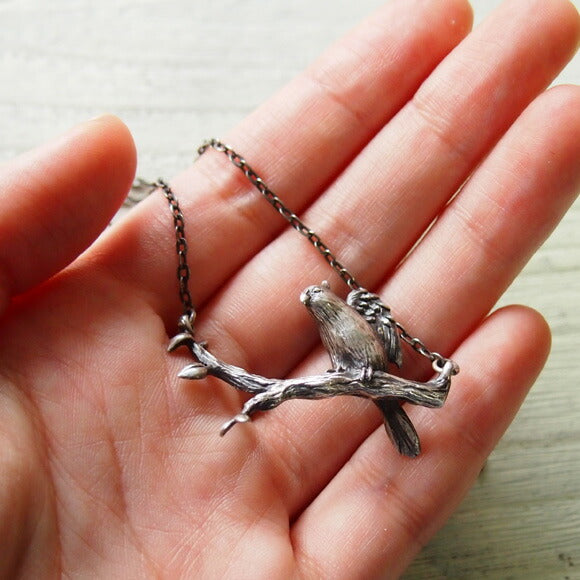 [Choose from 2 colors] marship Cockatiel stretch necklace chicken wings silver [MS-1-2] 