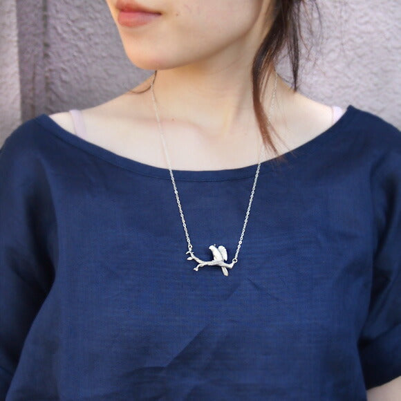 [Choose from 2 colors] marship Cockatiel stretch necklace chicken wings silver [MS-1-2] 