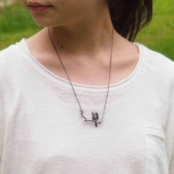 [Choose from 2 colors] marship Cockatiel stretch necklace chicken wings silver [MS-1-2] 